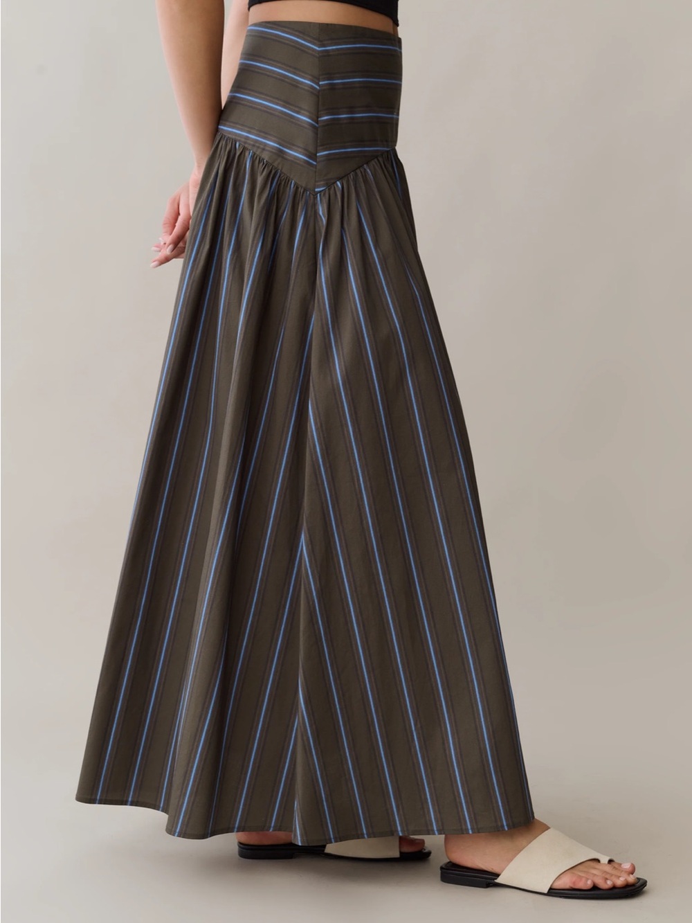 NWT CAARA Vashti Earthy Stripe Cotton Staud Factory Few Moda Skirt 2 - Picture 4 of 8